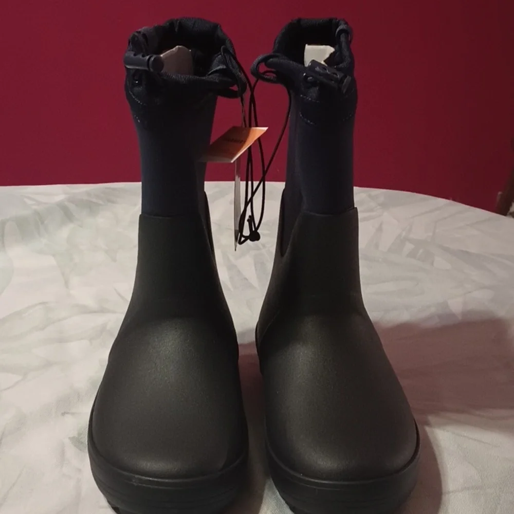 Cat & Jack Waterproof Black and Dark Blue Kids Boots